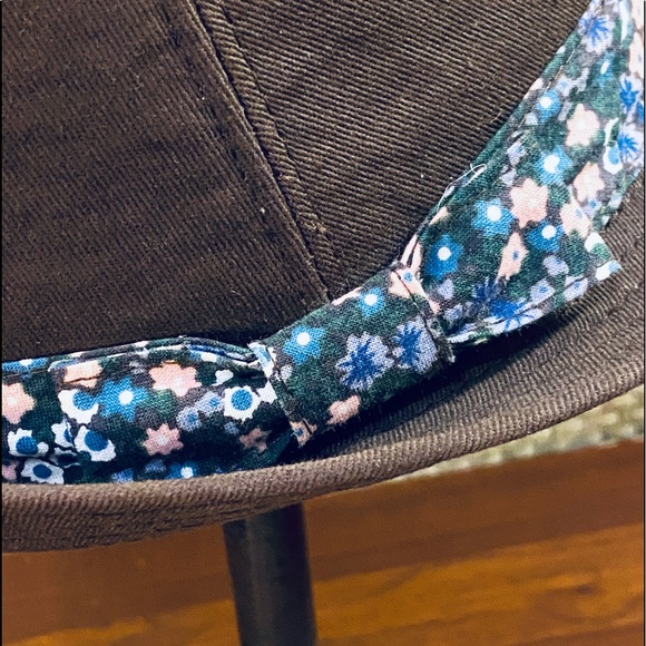 NWOT Brown Cotton Floral Band Fedora - Picture 4 of 8